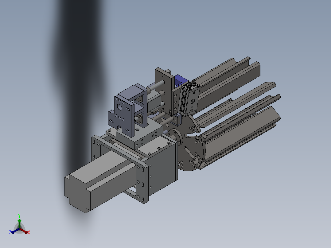 转盘叠料上料下料机构图纸（磁瓦存储组件） 自动化设备3D图纸正等轴测图