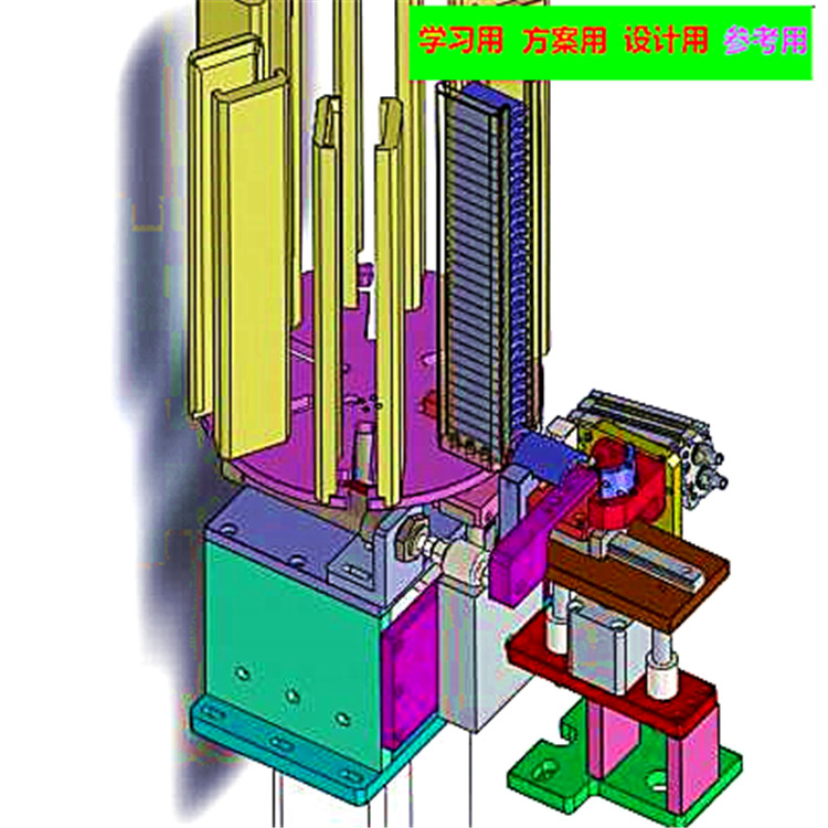 转盘叠料上料下料机构图纸（磁瓦存储组件） 自动化设备3D图纸