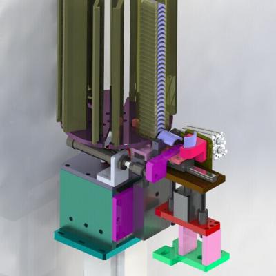 转盘叠料上料下料机构图纸（磁瓦存储组件） 自动化设备3D图纸