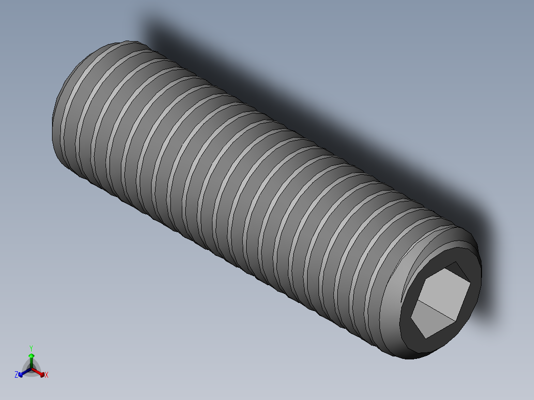 DIN 913-ISO 4026 固定螺钉-M12 L=40.SLDPRT正等轴测图