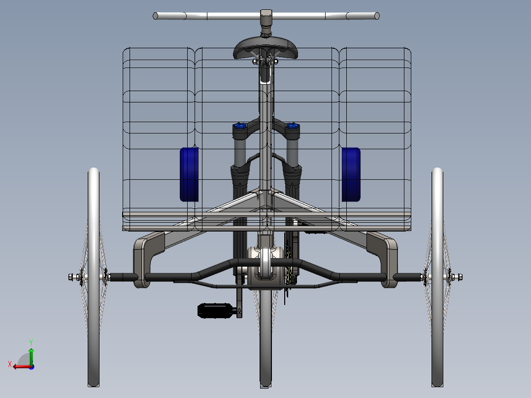 木制自行车（三轮车）--sw后视图