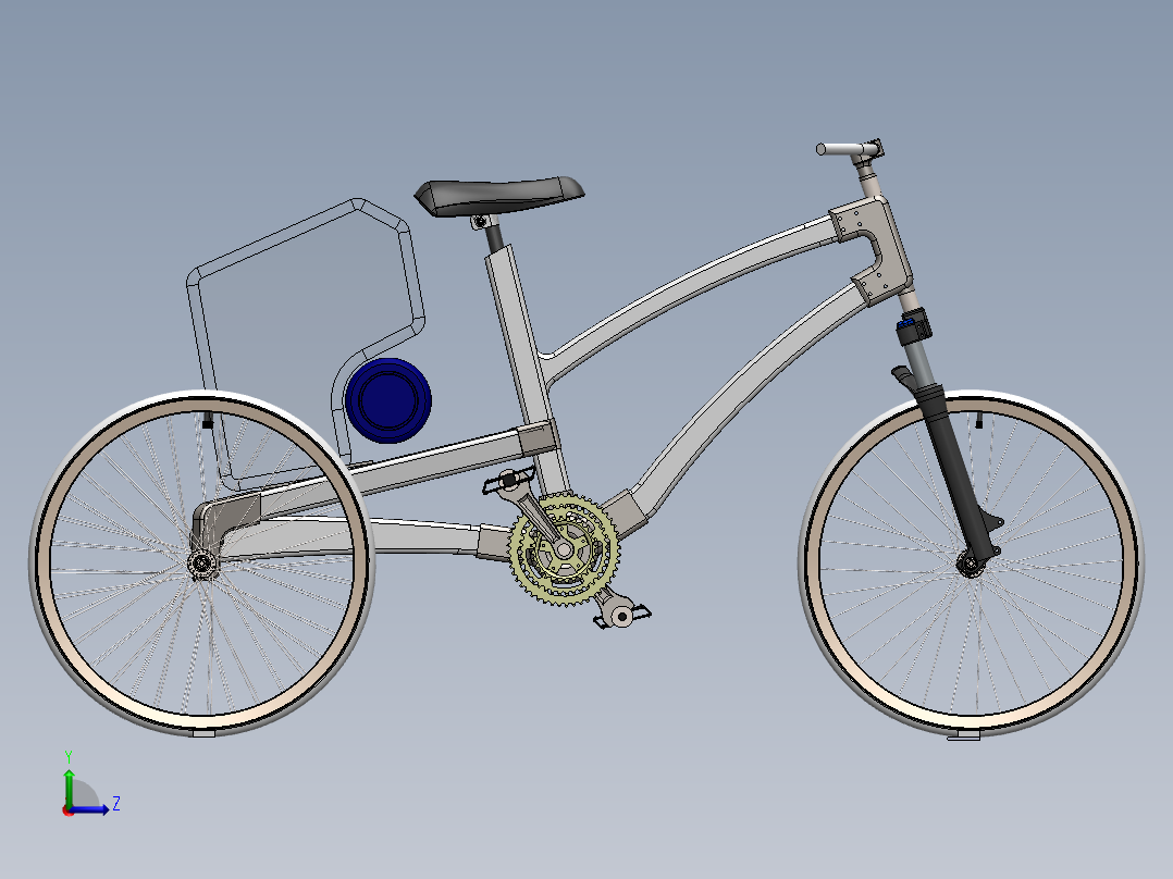 木制自行车（三轮车）--sw左视图