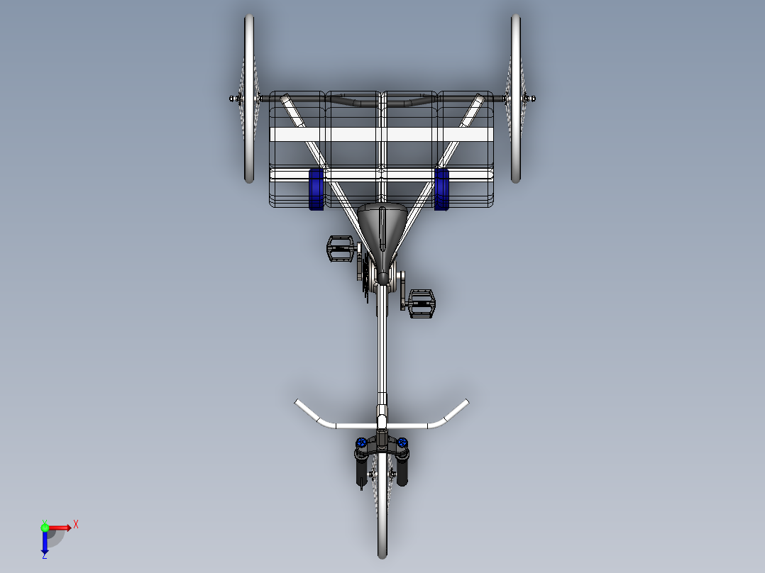 木制自行车（三轮车）--sw俯视图