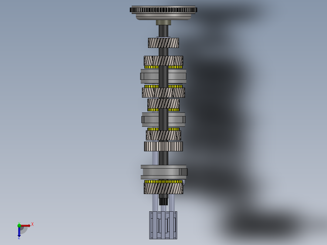 变速箱齿轮结构俯视图