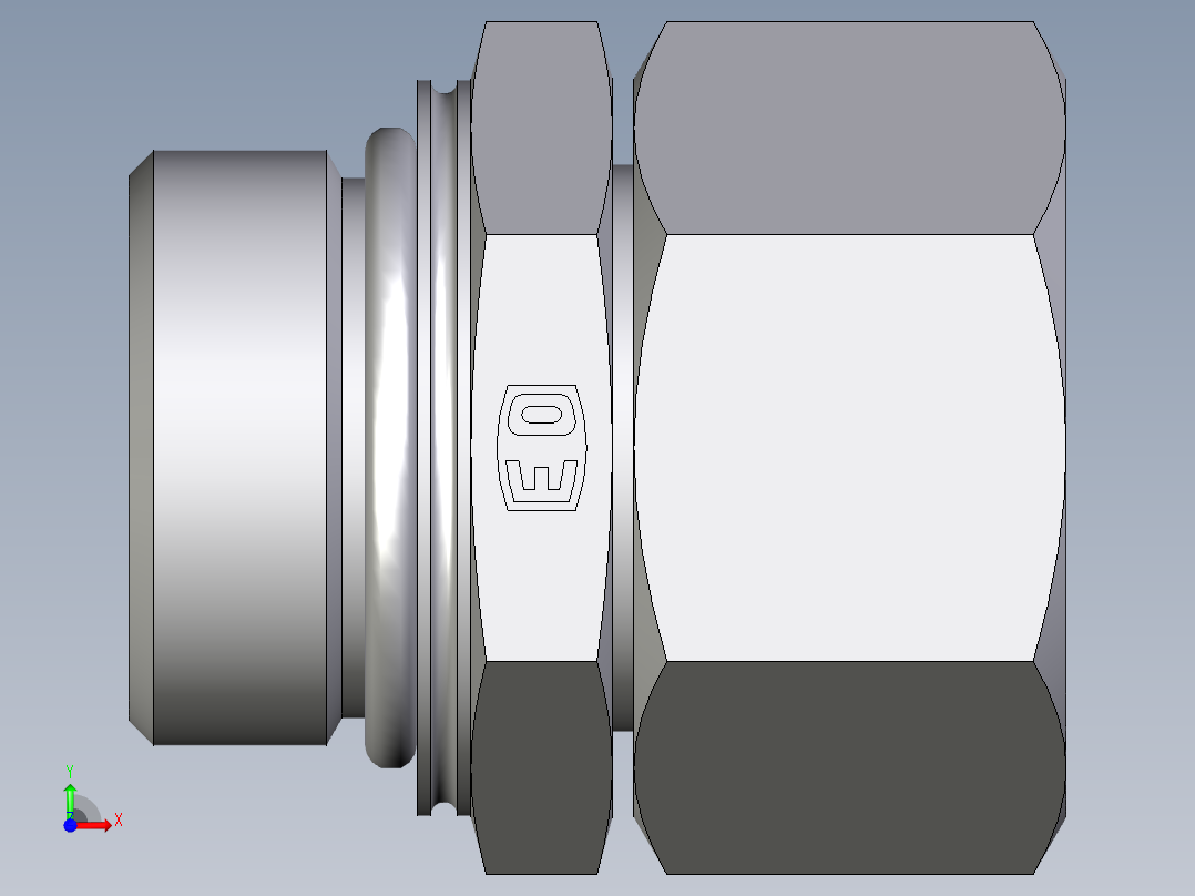卡套式工业通用硬管接头EO_Swivel_connector_EGEO28LMCF前视图