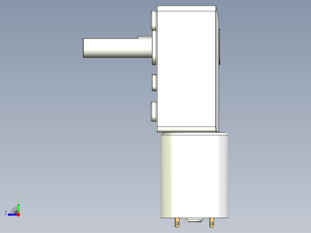 12V JGY370-D7 DC减速电机右视图