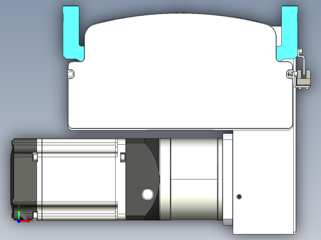 同步带滑台-半封闭B22H-L100-C-S1000-RD-P75-D3-N5前视图