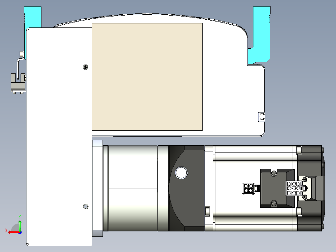 同步带滑台-半封闭B22H-L100-C-S1000-RD-P75-D3-N5后视图