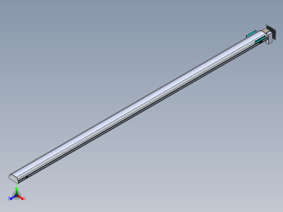 同步带滑台-半封闭B22H-L100-C-S1000-RD-P75-D3-N5正等轴测图