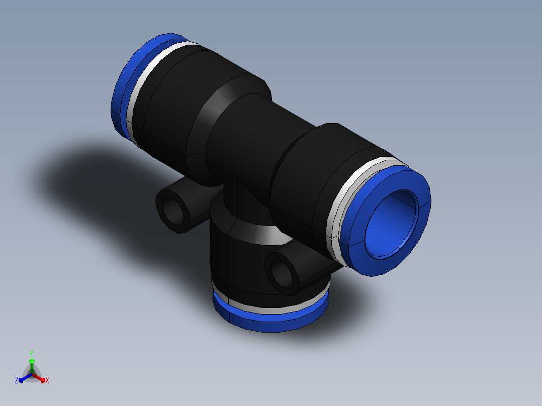 气嘴-Ø10 UNIÃO T (C00601000)正等轴测图