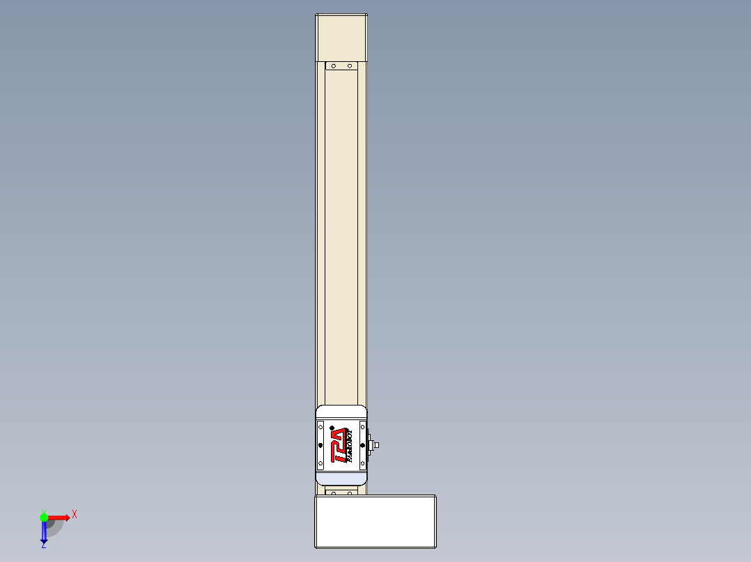 同步带全封闭直线模组TPA-HCB-65S-90-L400-MR-Y-P10-N3俯视图