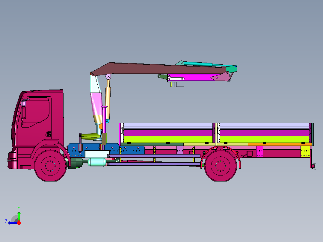 全地形平板自备吊随车吊右视图