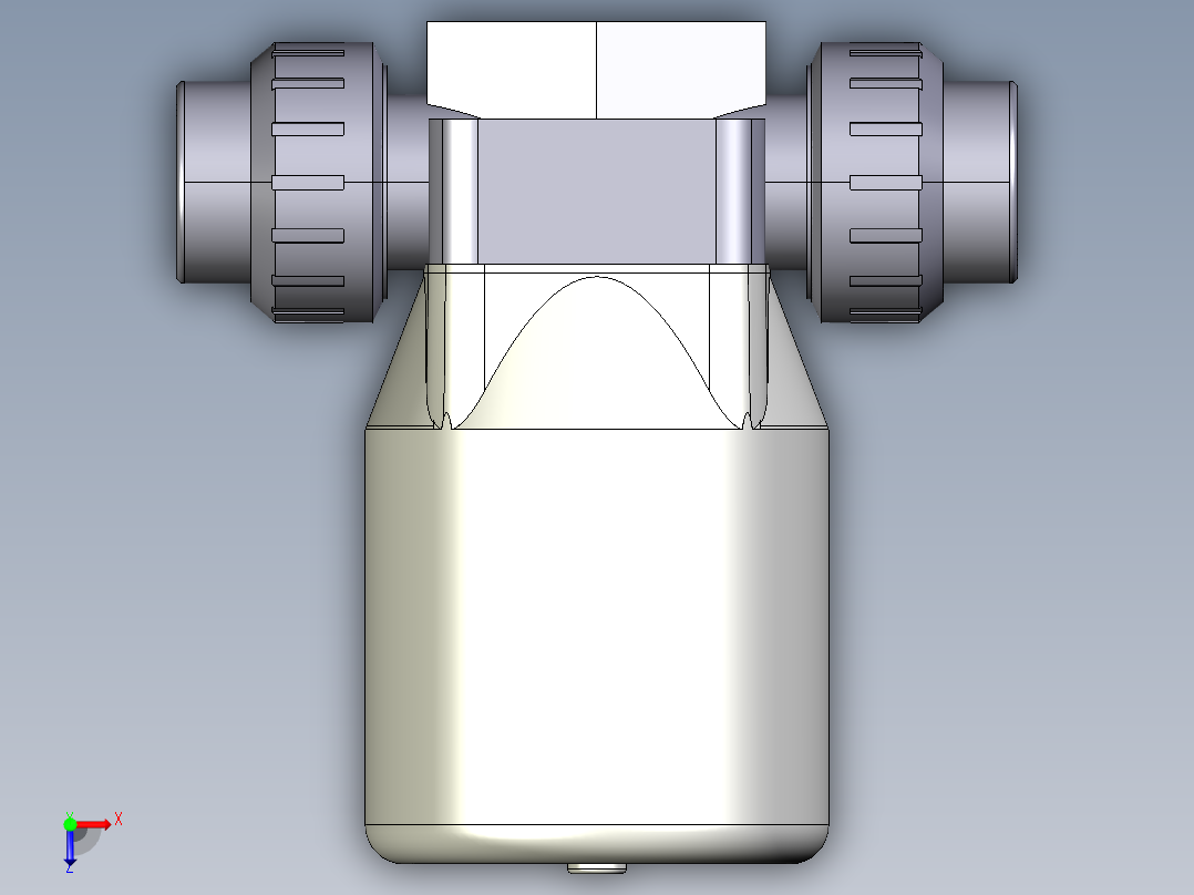 10DKPUAVCP NC 气动隔膜阀常闭与溶剂焊接女性联盟结束，ASTM PVC-U系列俯视图