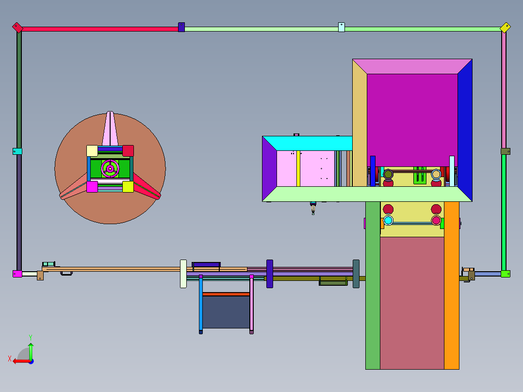 保护加工用包缠绕膜大型复卷机后视图