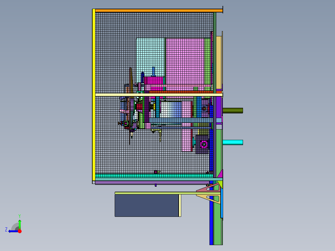 保护加工用包缠绕膜大型复卷机右视图