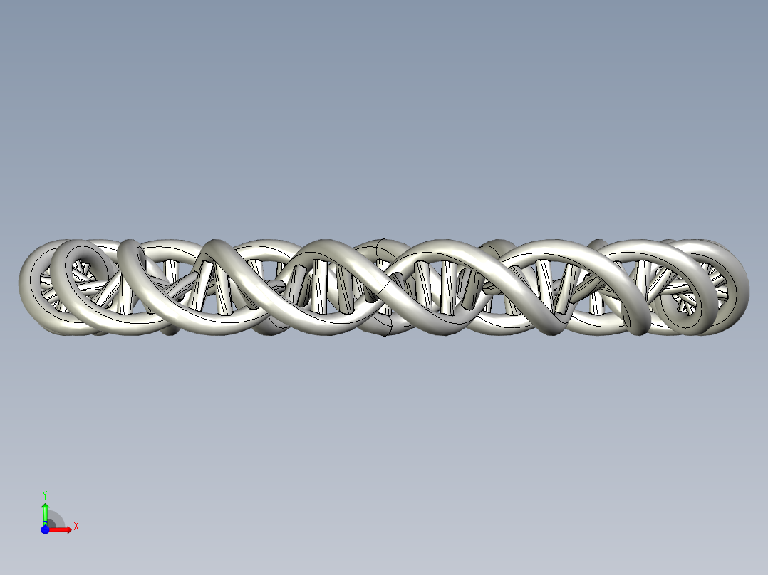 双螺旋DNA莫比乌斯手镯前视图