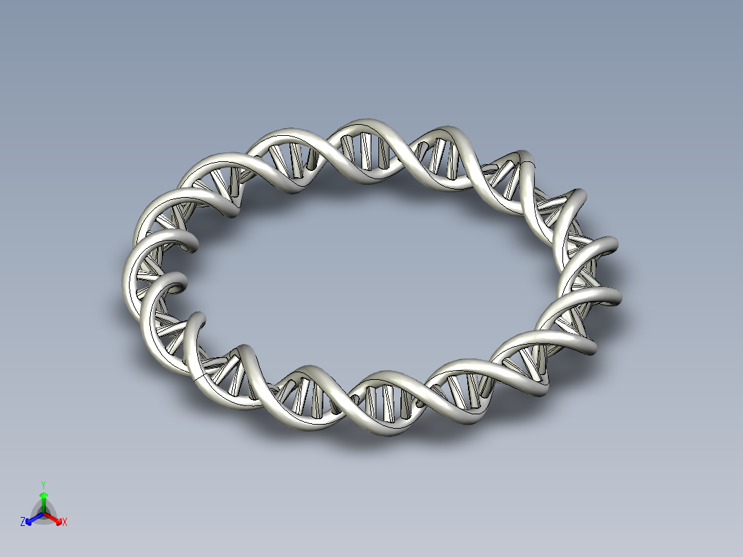 双螺旋DNA莫比乌斯手镯正等轴测图
