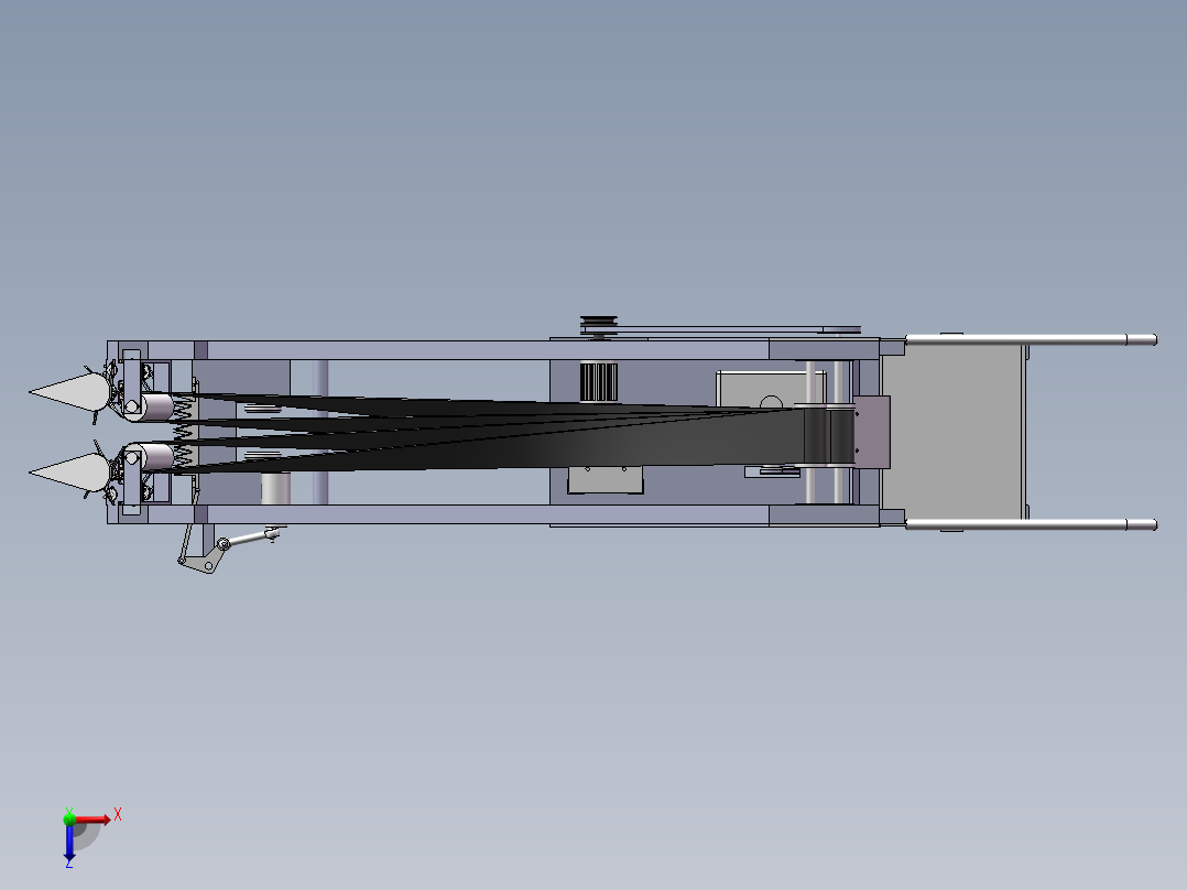韭菜收割机（sw21可编辑+cad+说明书）俯视图