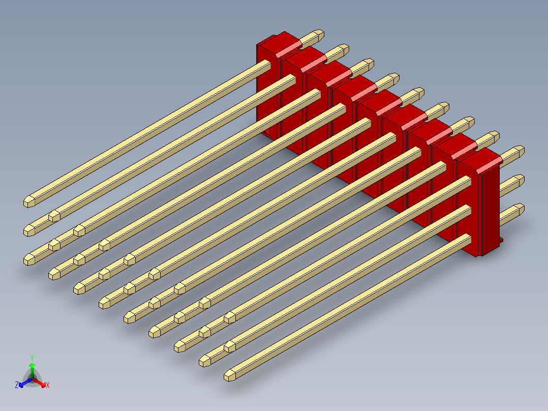 彩色公头100mil（2.54mm）系列-DS1021_red_3x09p_100mil_Type43_rev1.0