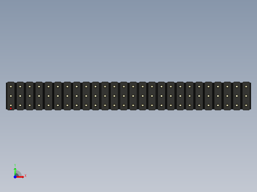 彩色公头100mil（2.54mm）系列-DS1021_black_3x26p_100mil_Type5_rev1.0前视图