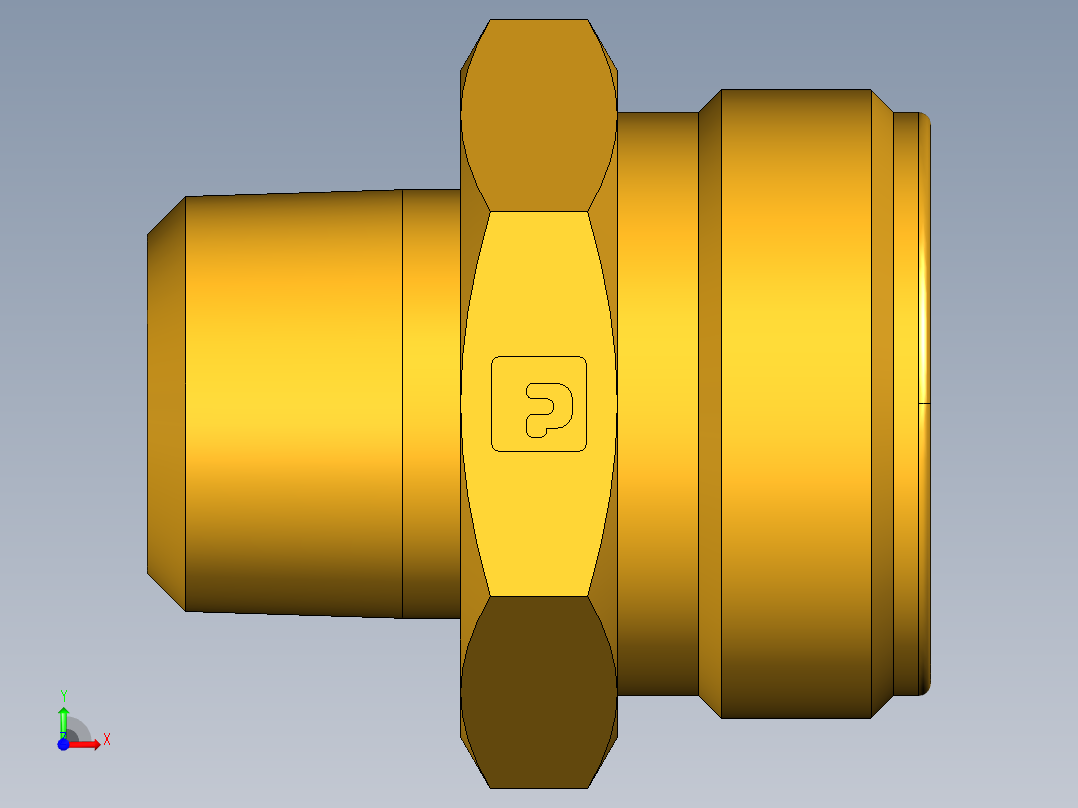 水管接头Male Hose to Male Pipe 69GH-12-6前视图
