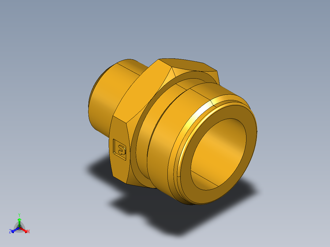 水管接头Male Hose to Male Pipe 69GH-12-6正等轴测图