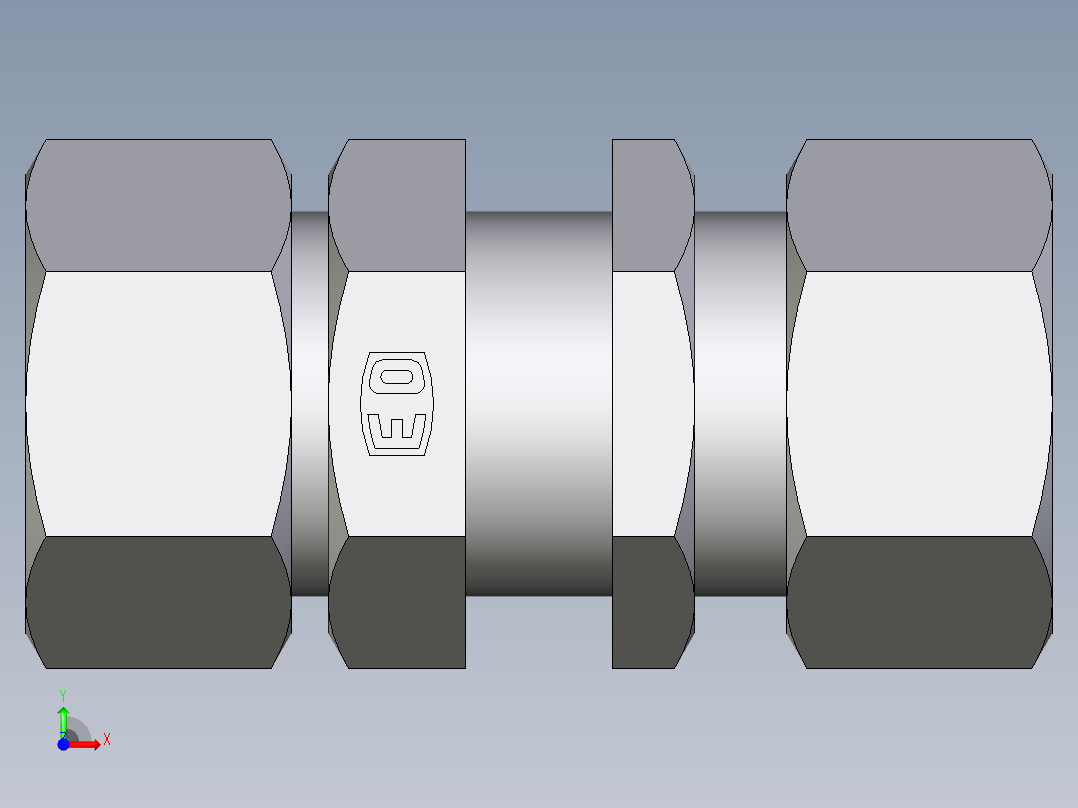 卡套式工业通用硬管接头EO_Bulkhead_union_SV30ZS71前视图