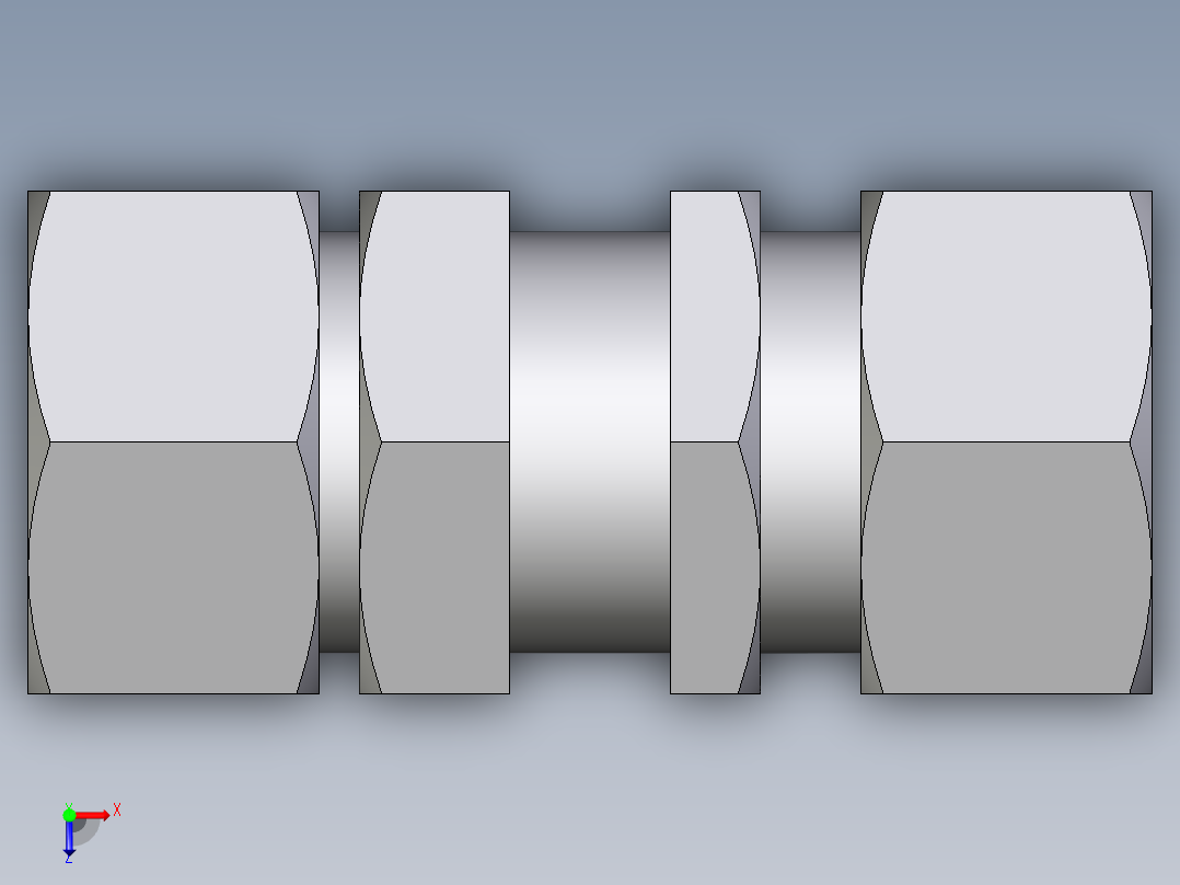卡套式工业通用硬管接头EO_Bulkhead_union_SV30ZS71俯视图