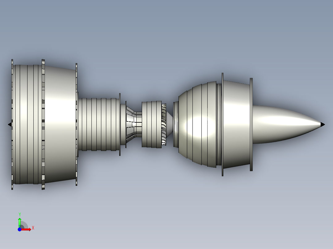 喷气发动机前视图