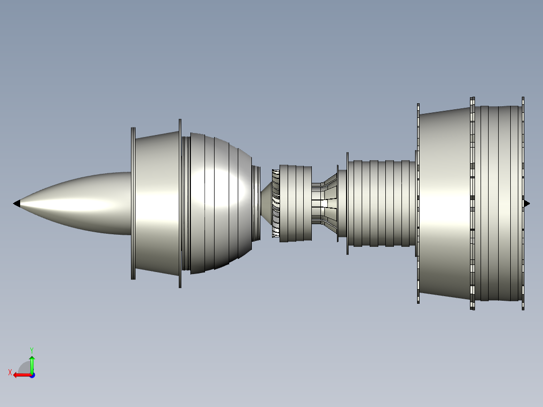 喷气发动机后视图