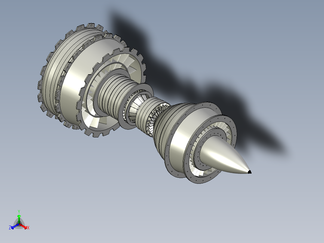 喷气发动机正等轴测图