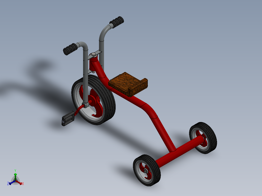 儿童三轮车-7--sw正等轴测图