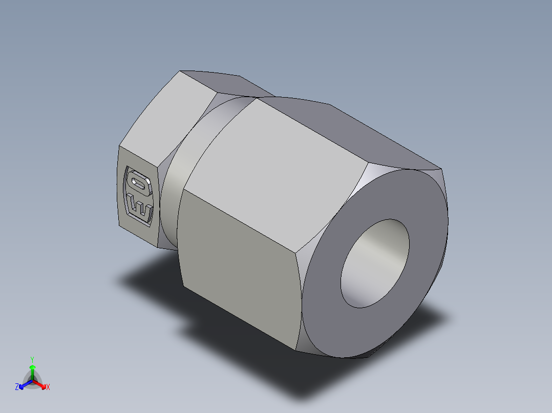 卡套式工业通用硬管接头EO_Blanking_plug_for_tube_ends_ROV08L71正等轴测图