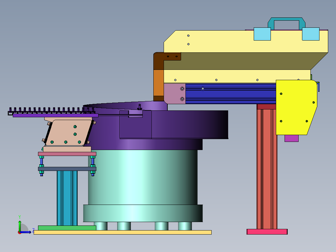 带料仓式振动盘上料机左视图