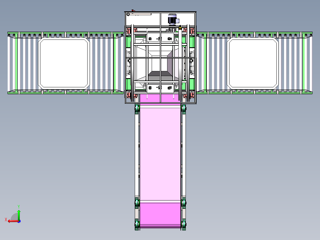 大周转箱翻转倒料机sw18可编辑后视图