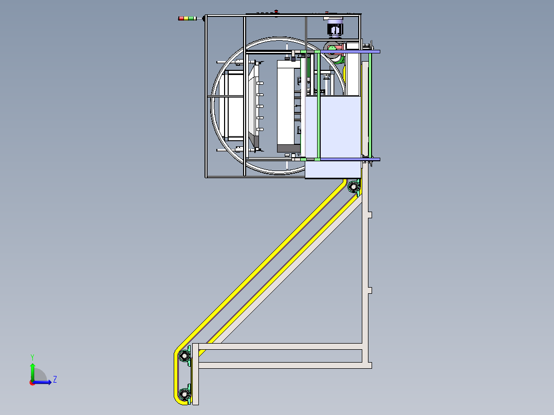 大周转箱翻转倒料机sw18可编辑左视图