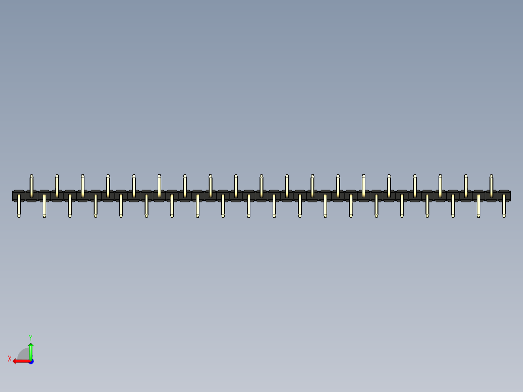 彩色公排针 100mil 2.54mm 系列-DS1022_black_39p_100mil_Type_SMT_R2_rev1.0后视图