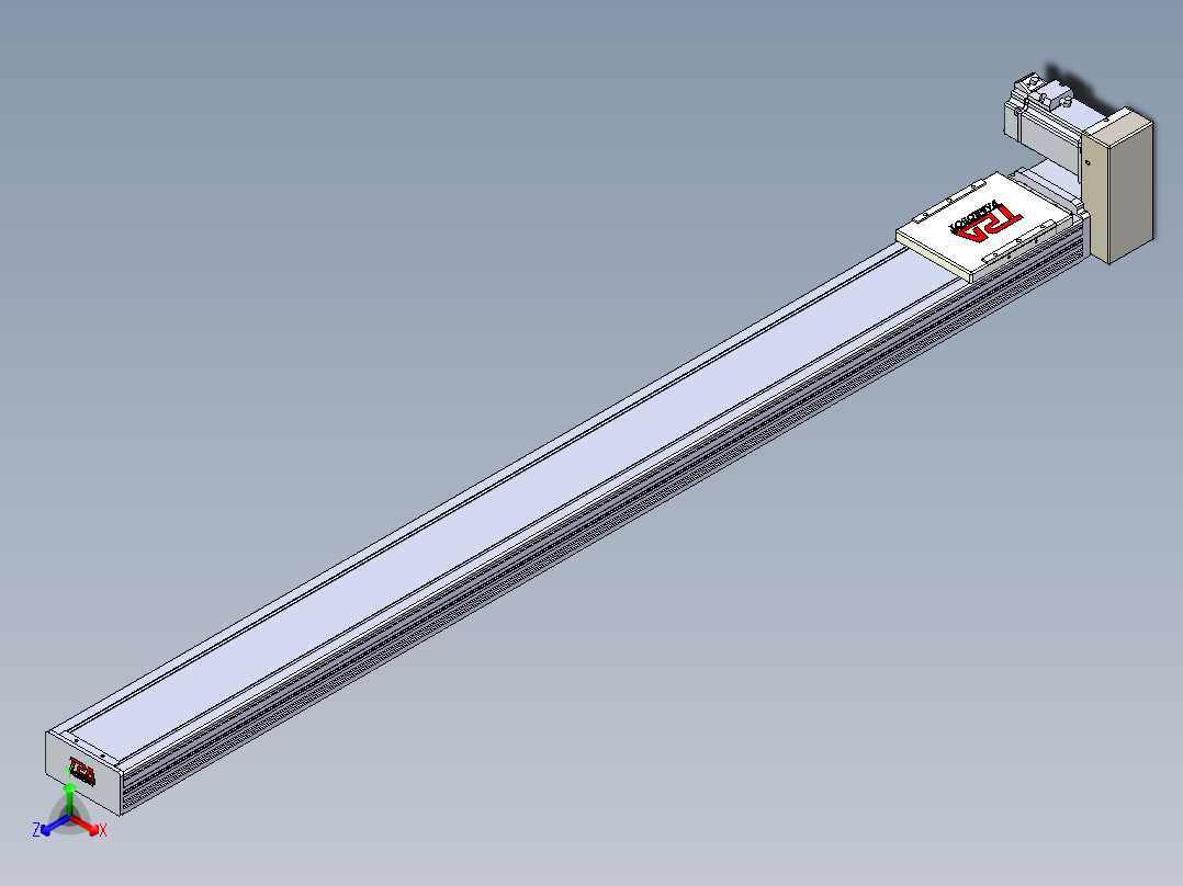 同步带全封闭直线模组TPA-HCB-110D-90-L1200-LU-C-P40-N3正等轴测图