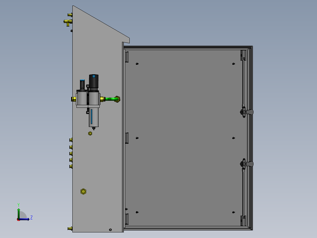 半自动的啤酒灌装和装瓶机左视图
