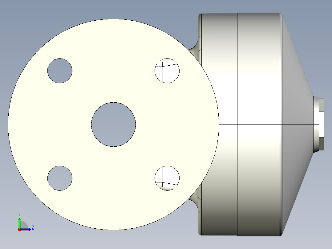 6DKMOMCP NO-DA 气动隔膜阀、常开型双作用，固定法兰，钻孔PN10 16。面对面根据EN 558-1 PP-H左视图