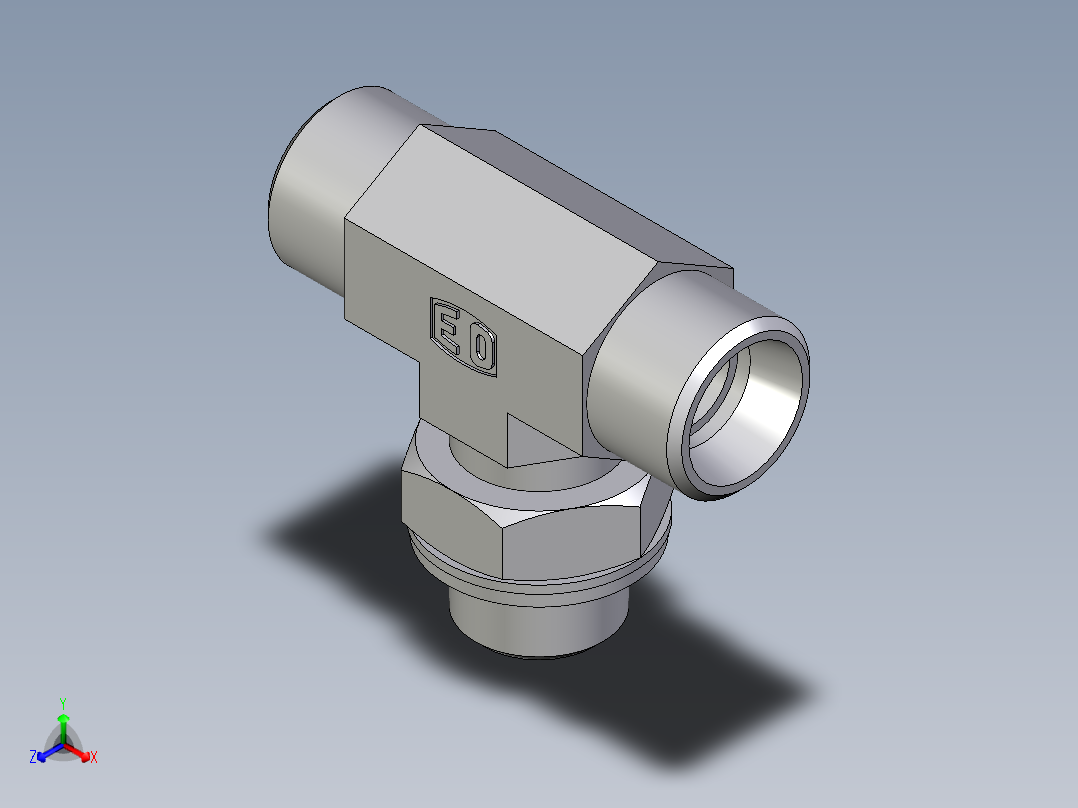 卡套式工业通用硬管接头EO_Adjustable_locknut_branch_tee_TEE12LMOMDCF