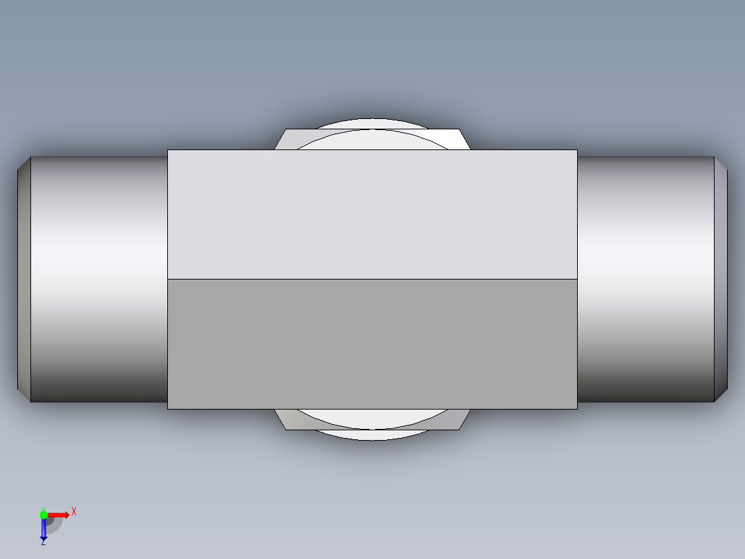 卡套式工业通用硬管接头EO_Adjustable_locknut_branch_tee_TEE12LMOMDCF俯视图