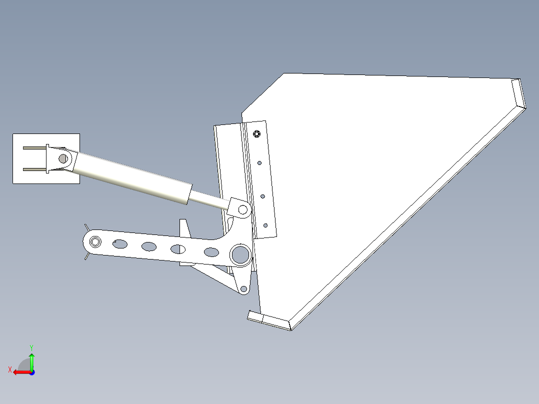 8吨压缩车后簸箕三维模型后视图