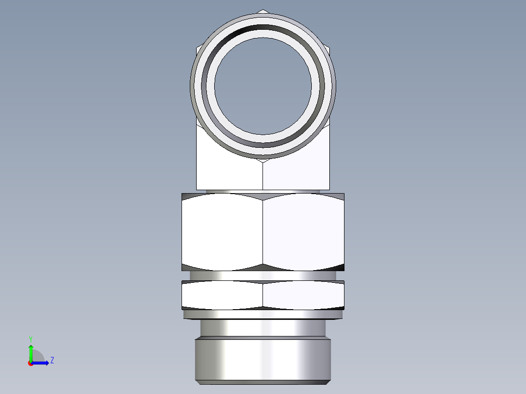 卡套式工业通用硬管接头EO_Assembled_adjustable_standpipe_branch_tee_EVT35LROMD71左视图