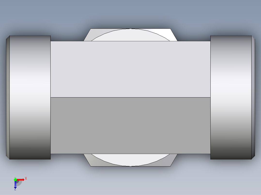 卡套式工业通用硬管接头EO_Assembled_adjustable_standpipe_branch_tee_EVT35LROMD71俯视图