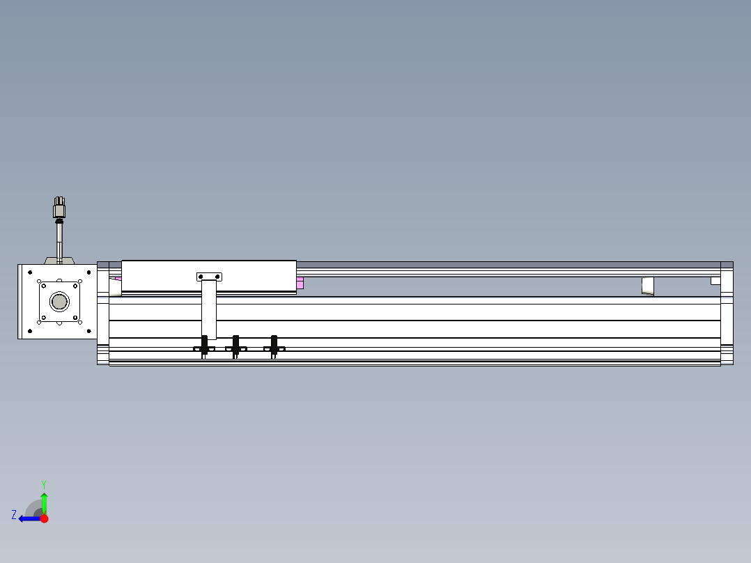 东锦同步带传动-直线滑台模组DH210B-L150-S400-BL-P750W-C3右视图