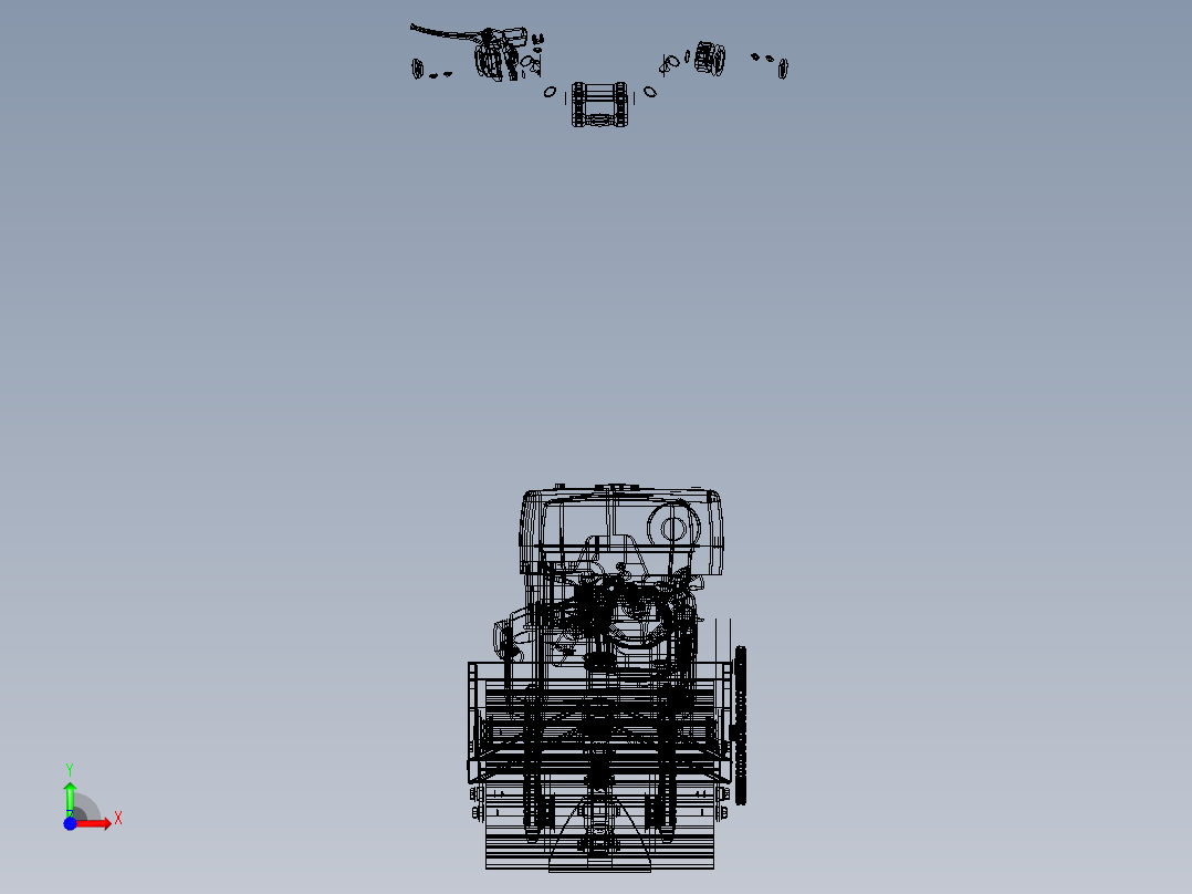 Mini Snow Bike雪地摩托车3D图纸 STP格式前视图