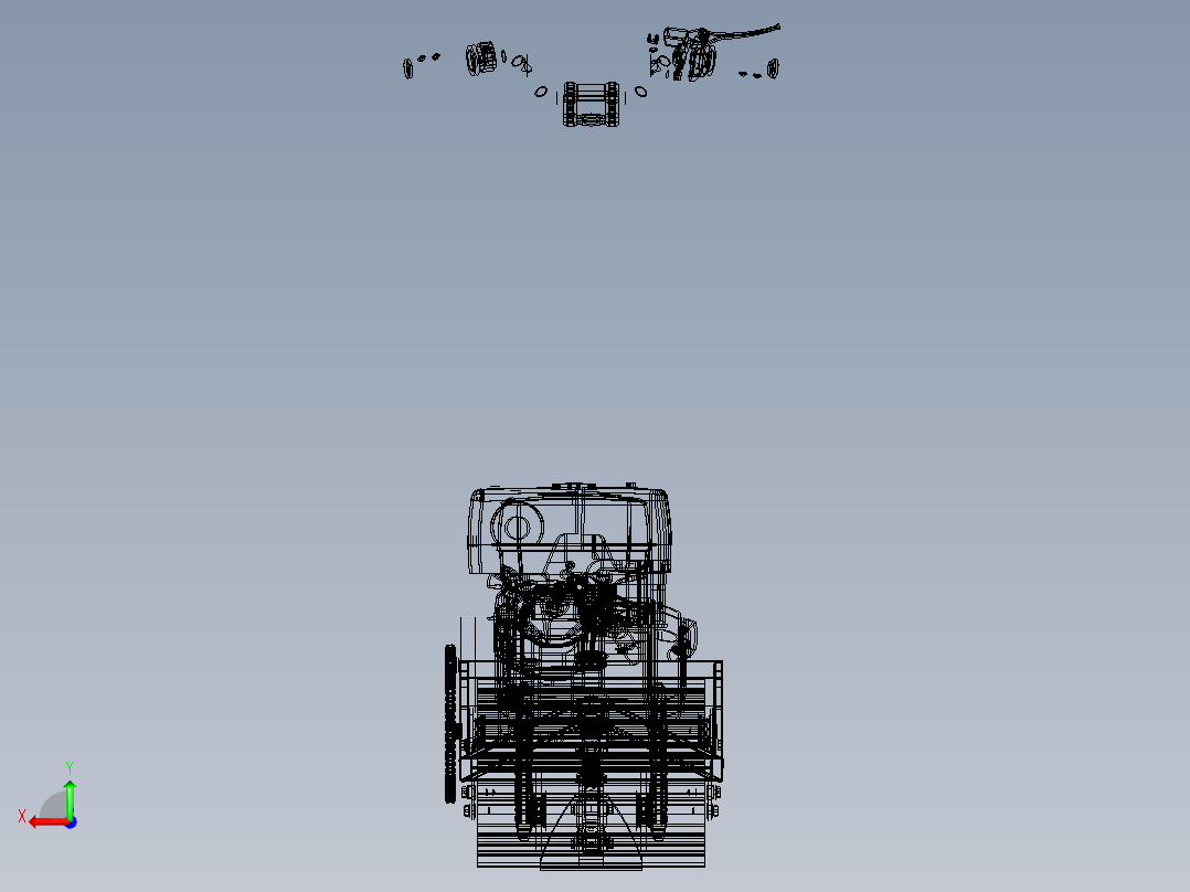 Mini Snow Bike雪地摩托车3D图纸 STP格式后视图