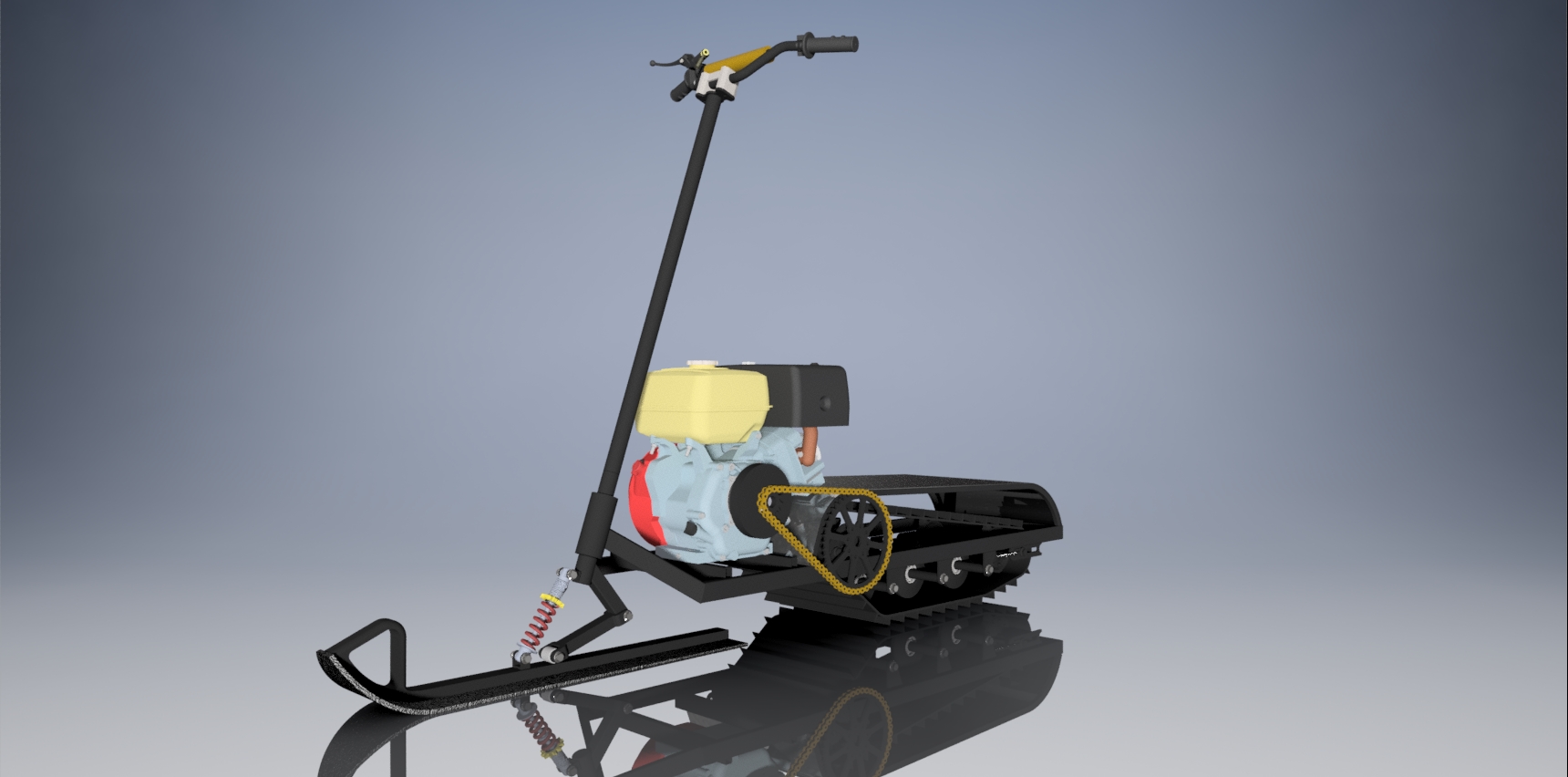 Mini Snow Bike雪地摩托车3D图纸 STP格式