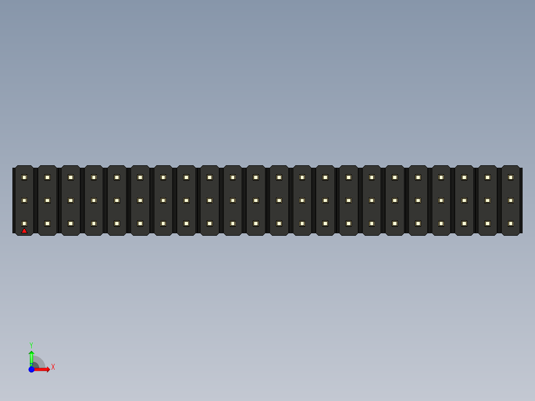 彩色公头100mil（2.54mm）系列-DS1021_black_3x22p_100mil_Type43_rev1.0前视图